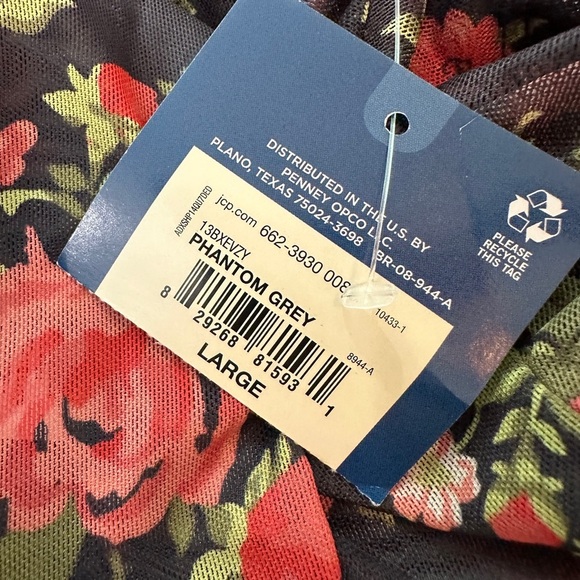 Arizona Jean Co Floral Mesh Mini Dress Size Large Gothic Y2K Grunge Vibes - Picture 14 of 16